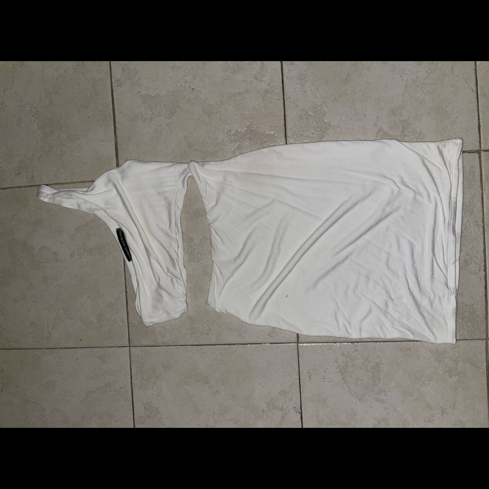 White side cut out mini dress